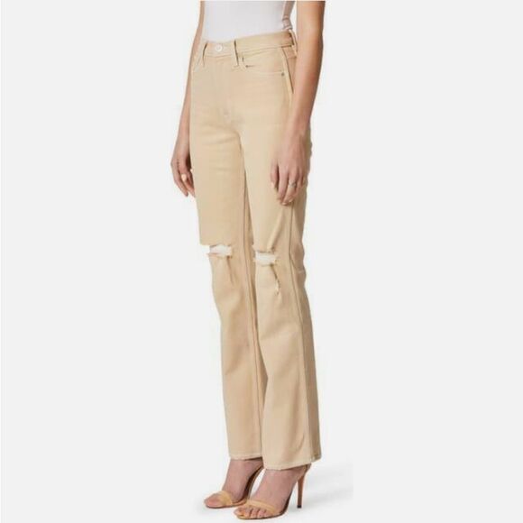 HUDSON Abbey Ripped High Waist Bootcut Jeans Color Beige Womens Size 23 - Picture 3 of 14